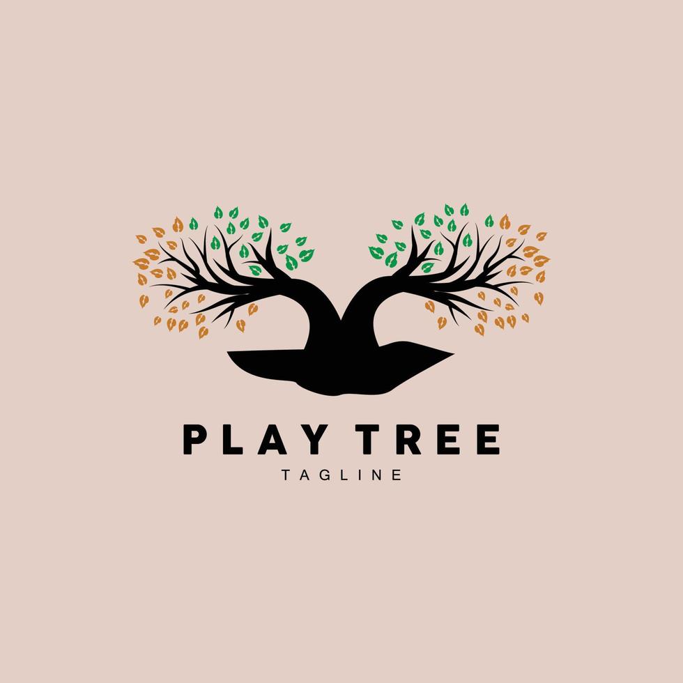 Tree Logo Design, Playground Vector, Education Tree Icon vector