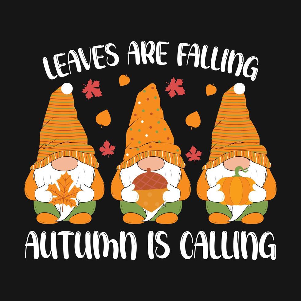 Gnome Fall Autumn Pumpkin Vector T-shirt