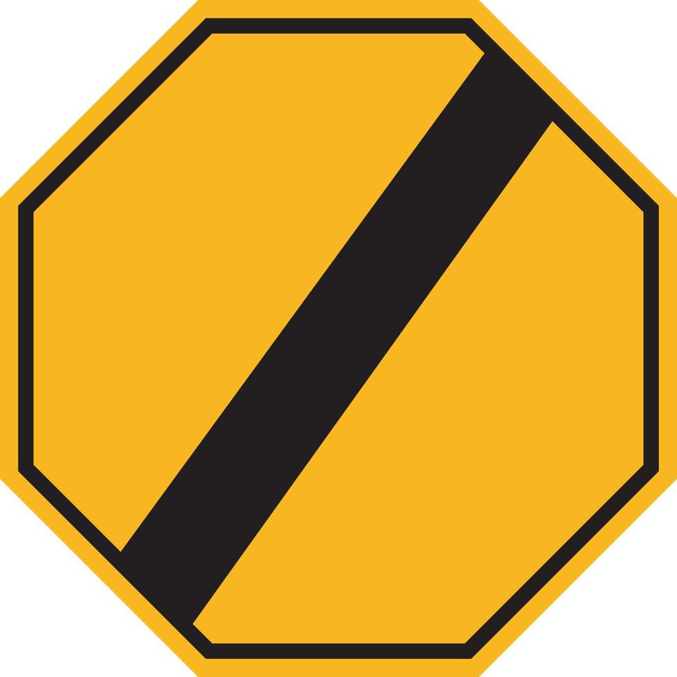 Simple yellow road stop sign with big hand symbol or icon vector illustration