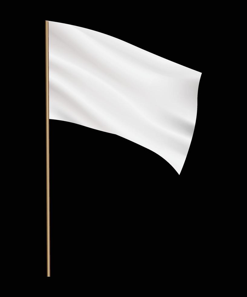 White waving flag on pole vector