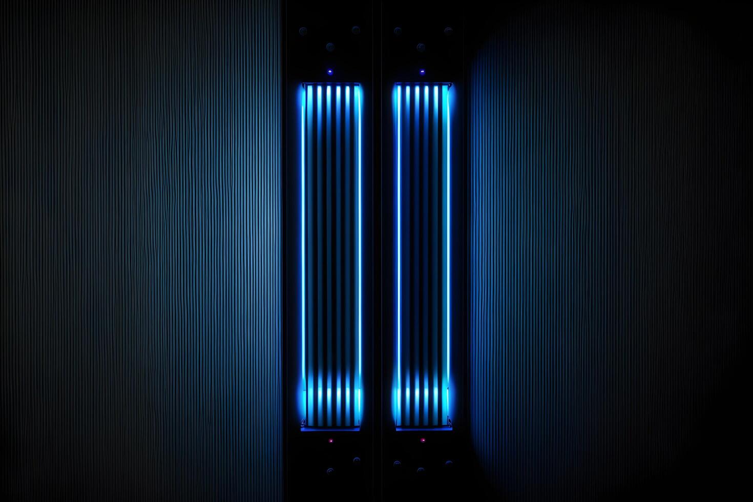 blue led light with black background made by technology photo