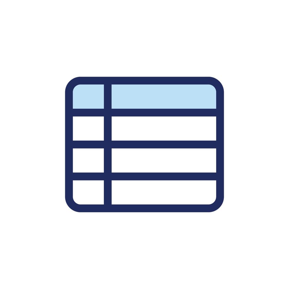 vector icon concept of data tables for finance and accounting. Can be used for accounting, taxation, budgeting. Can be applied to web, website, poster, mobile apps, ads