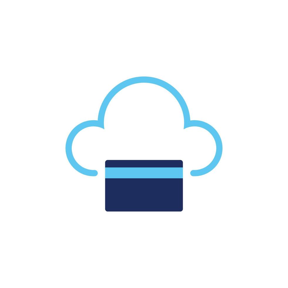 vector icon concept of cloud and credit card. can be used for technology, finance and education. Can be for web, website, poster, apps