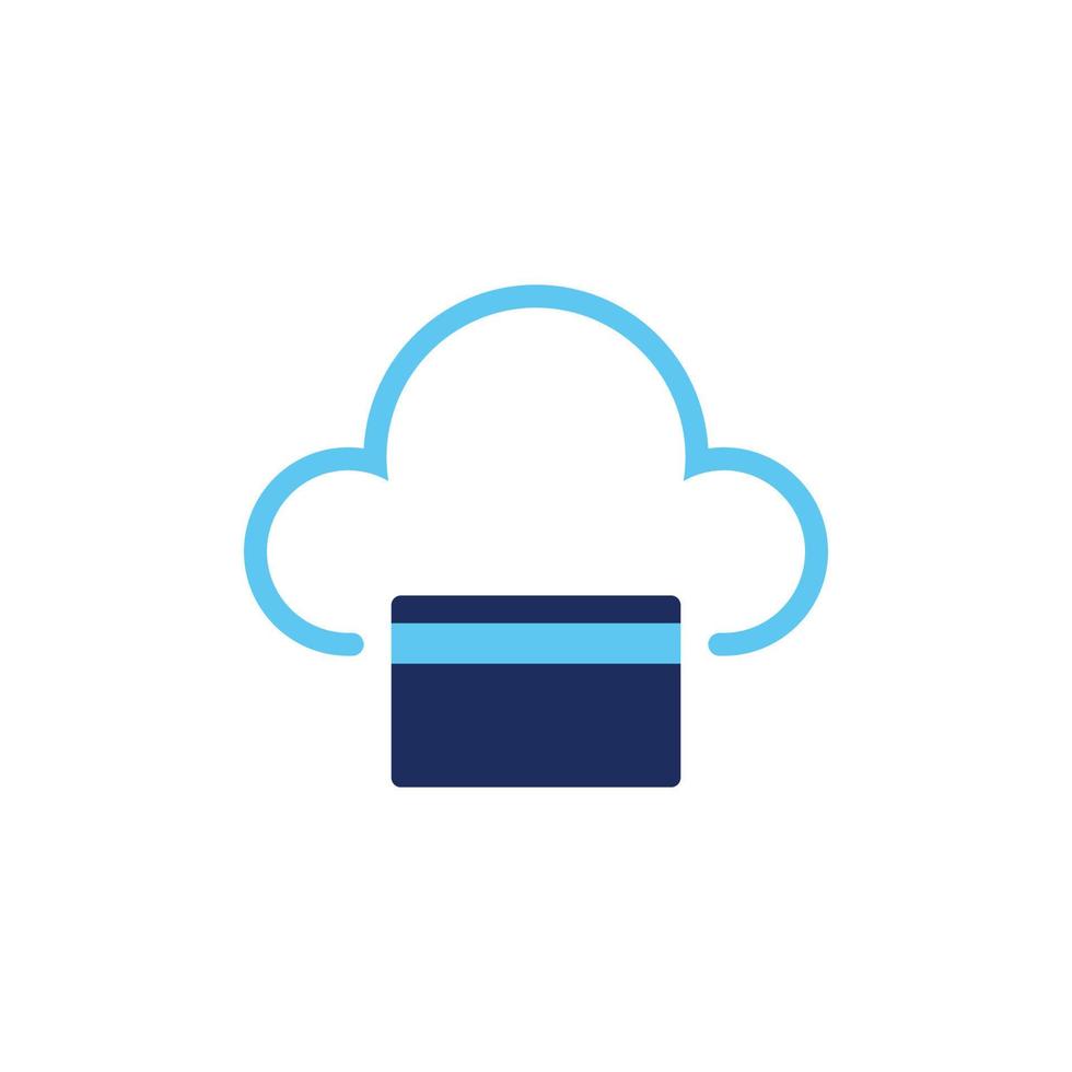 vector icon concept of cloud and credit card. can be used for technology, finance and education. Can be for web, website, poster, apps