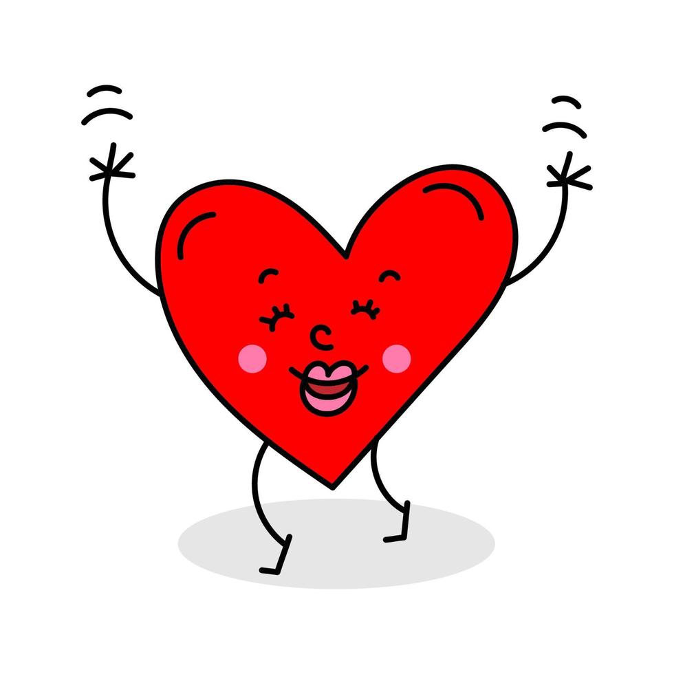 happy heart color vector illustration