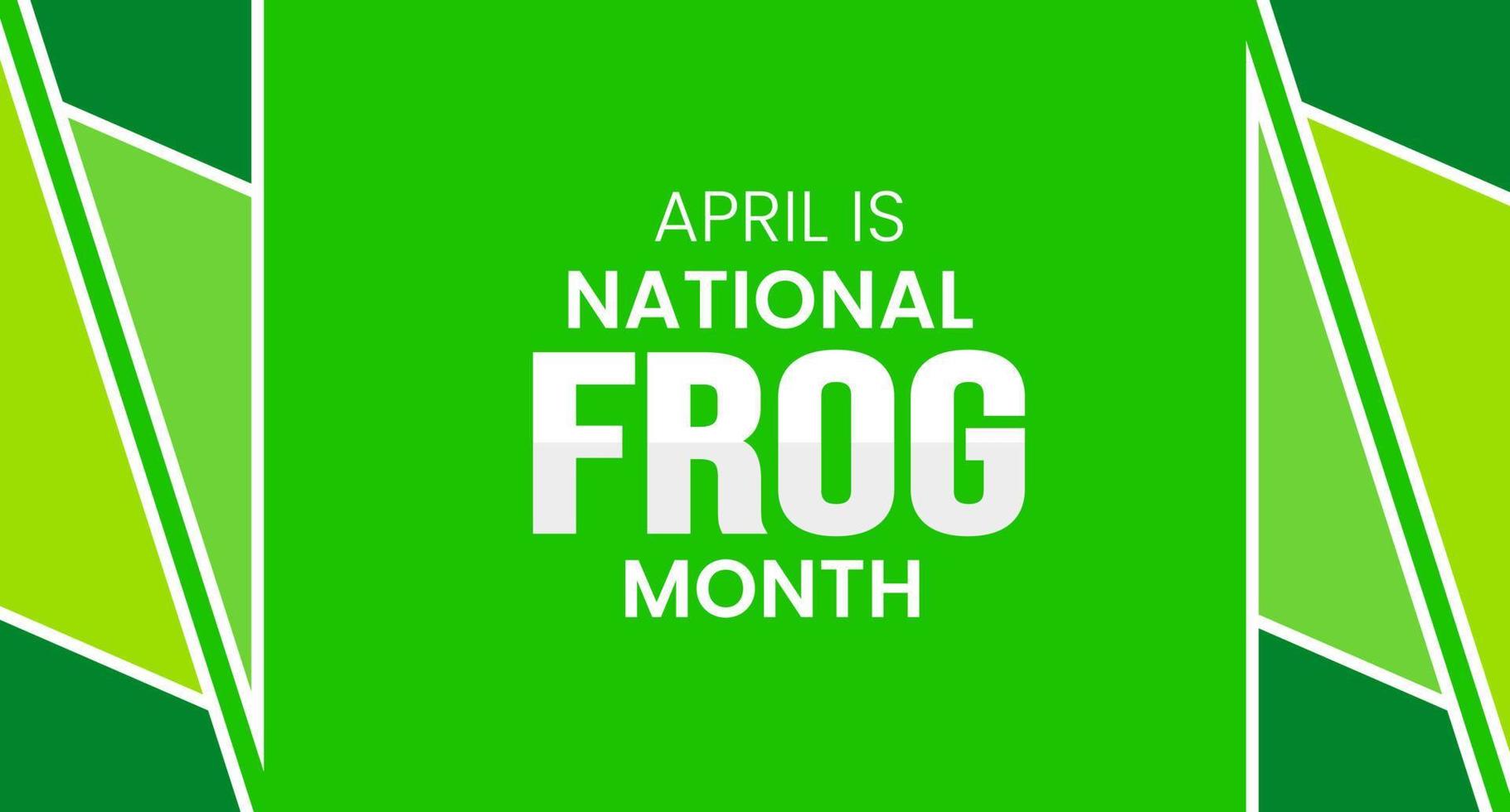 National Frog Month background or banner design template celebrated in April. vector