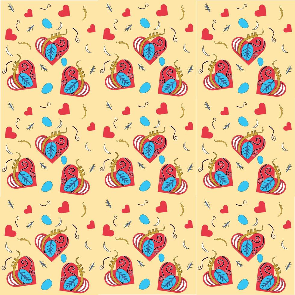 Free vector beautiful heart shape valentine's day pattern