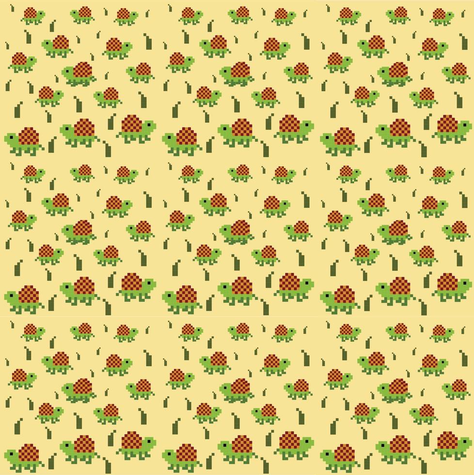 Seamless pattern with tortoise and grass vector