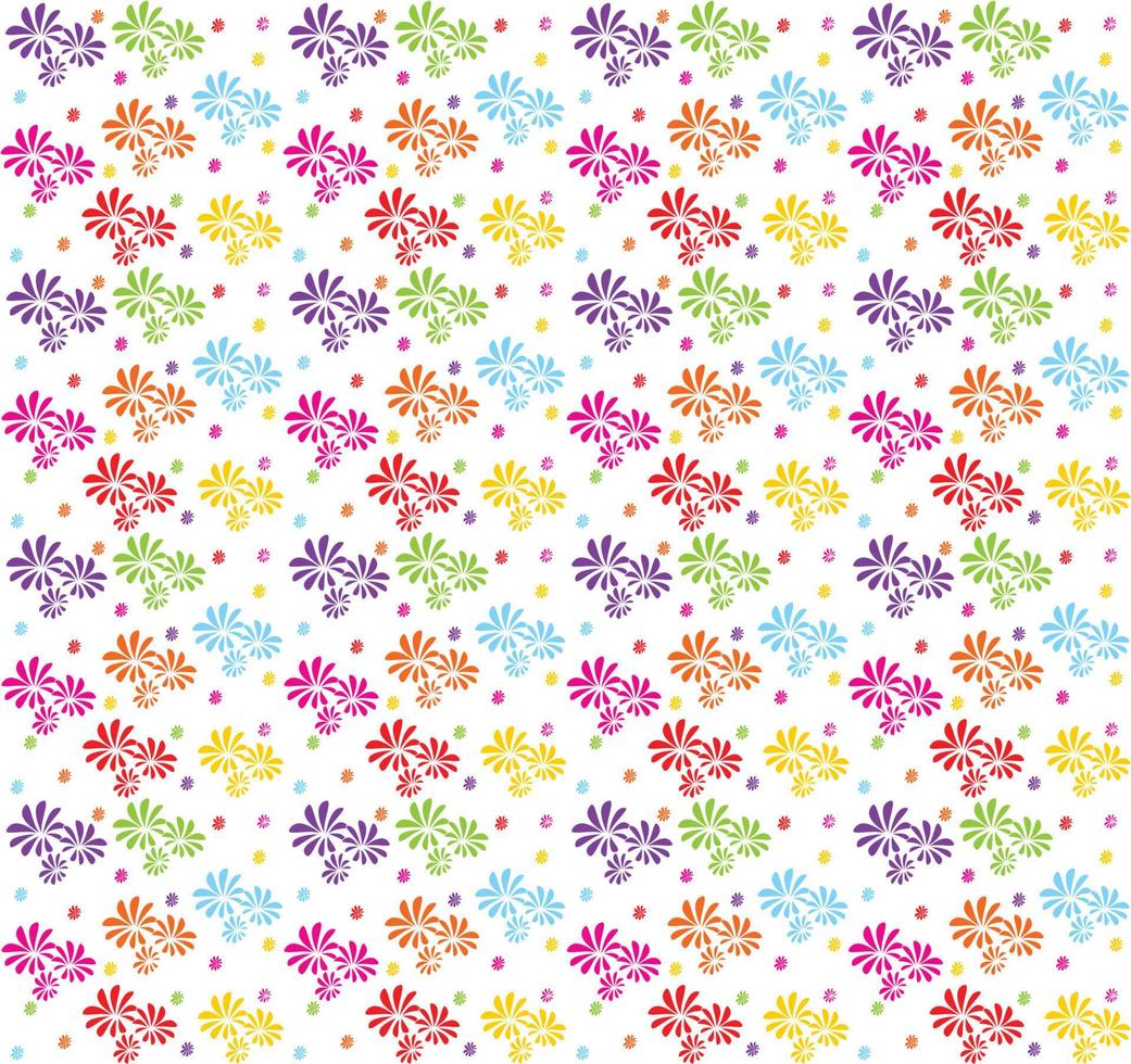 Hand drawn colorful floral pattern vector