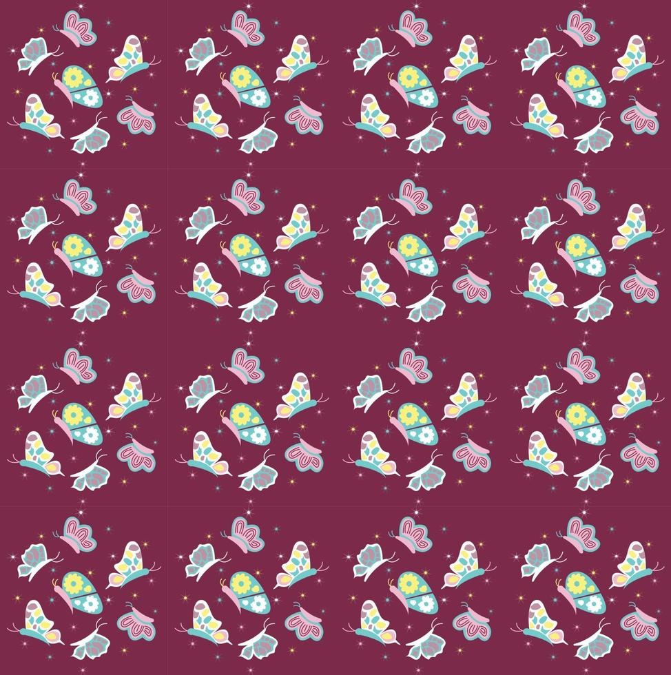 Seamless pattern with beautiful butterflies vector