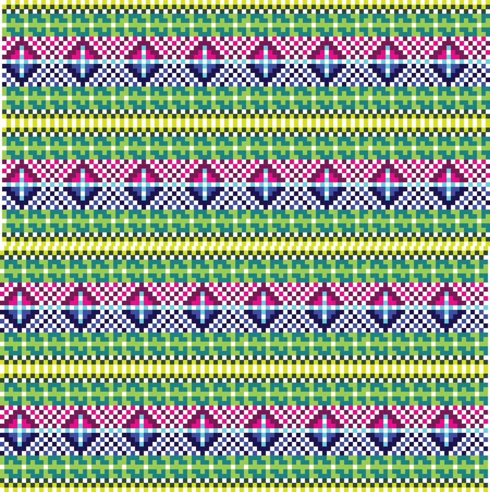 Pixel gaming pattern with fabric texture background vector