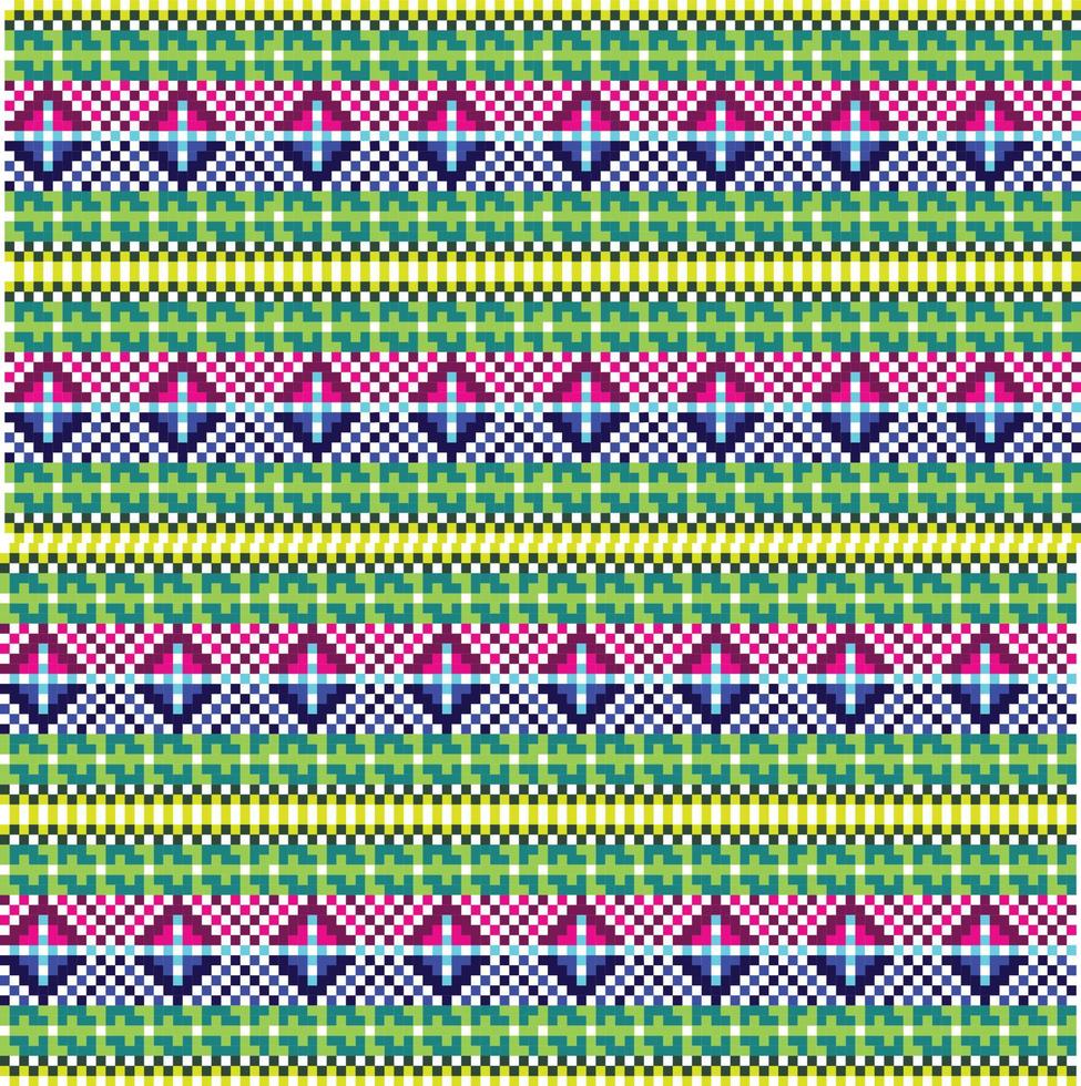 Pixel gaming pattern with fabric texture background vector