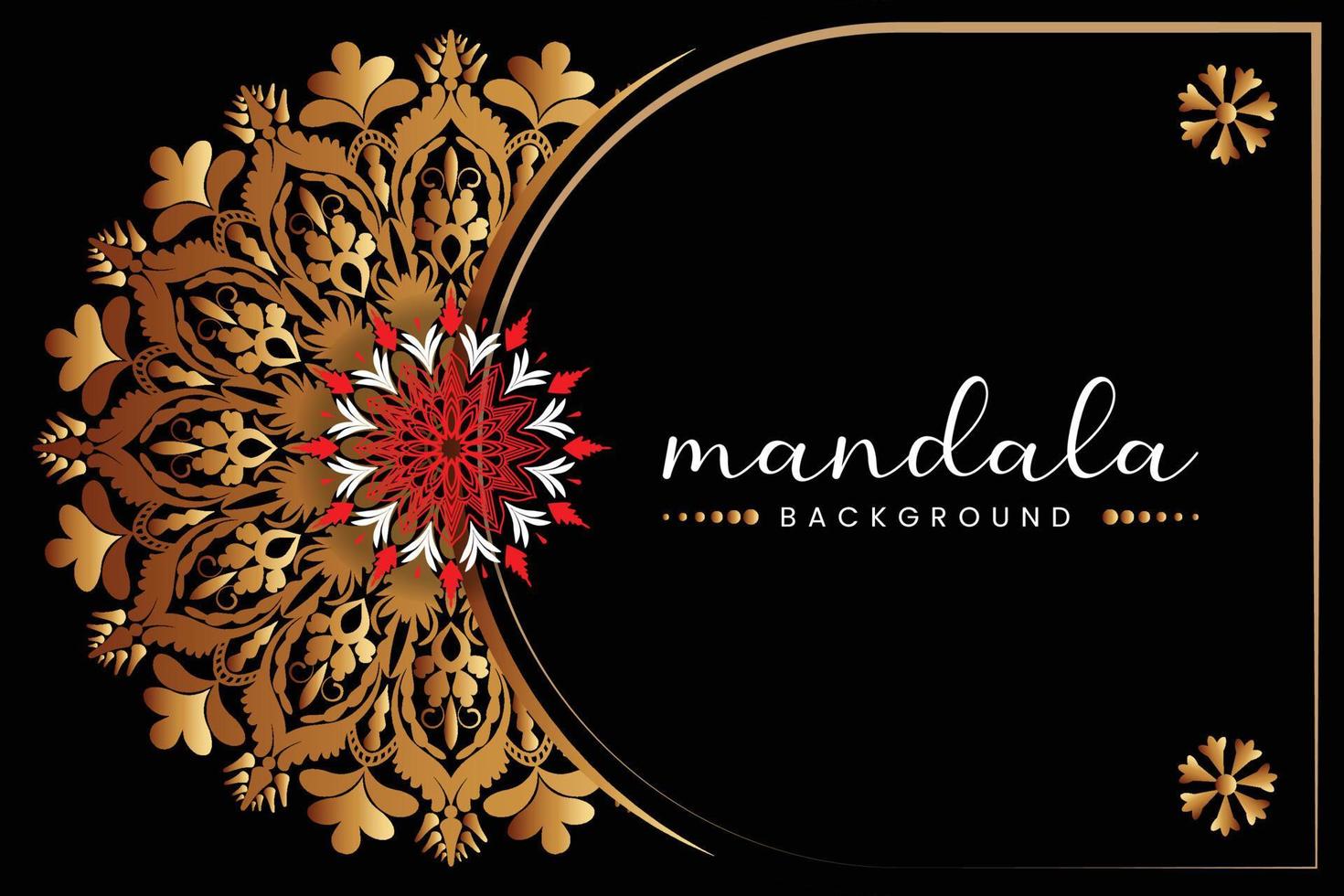 Mandala design background in gold color ornamental design. vector