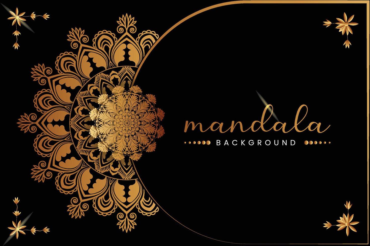 Mandala design background in gold color ornamental design. vector