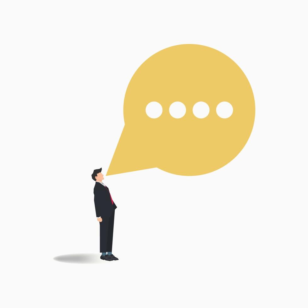 Businessman screaming with speech bubble. Ready to carry out the task illustration vector