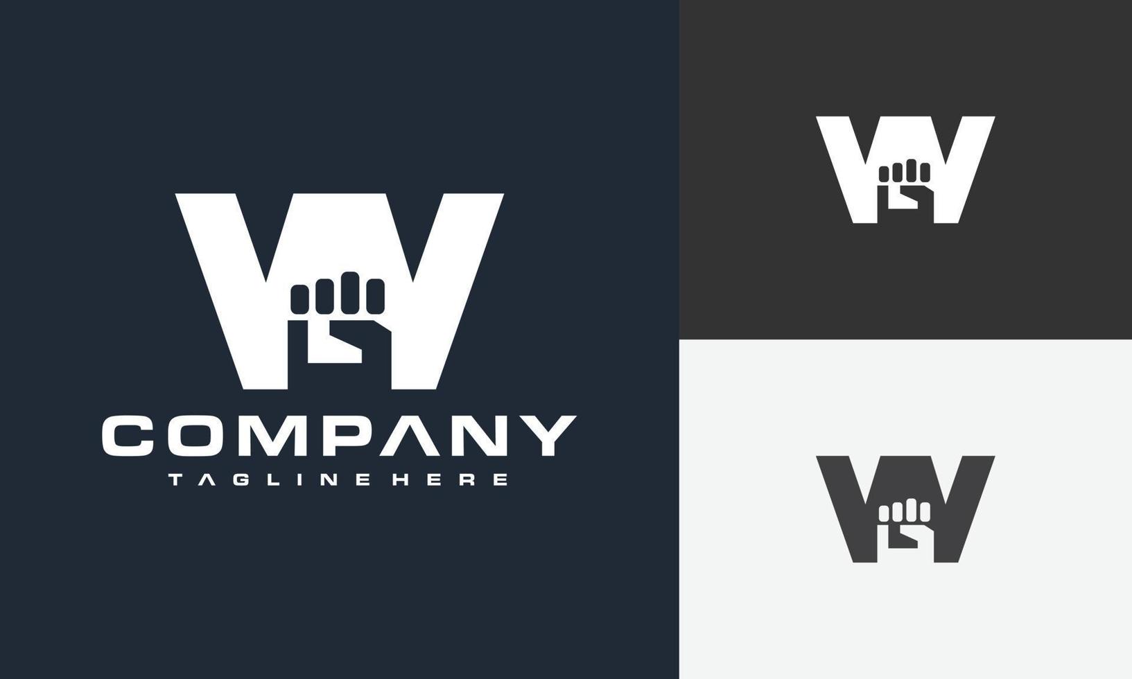 letter W fist logo vector