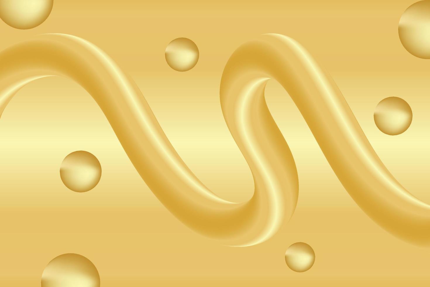 Golden Fluid With Bubble Background Design vector