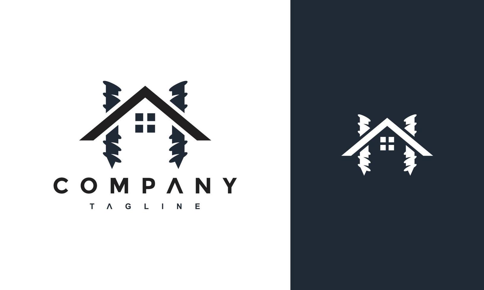 house roof drill logo vector