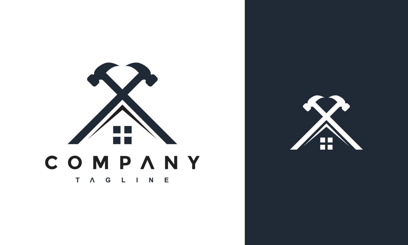 roof hammer logo vector