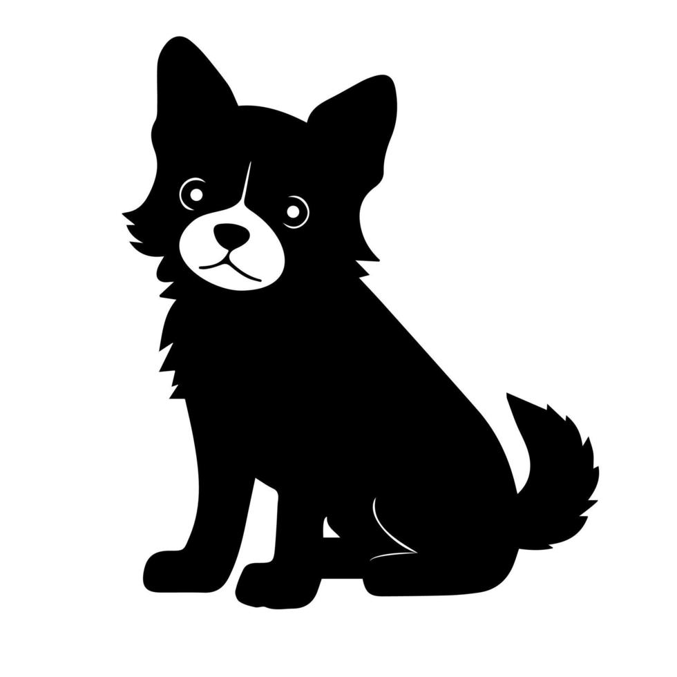 sitting dog on a white background. Vector illustration.