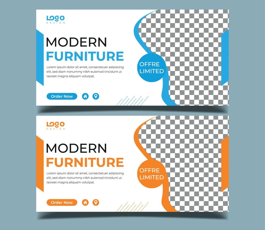 Set of Furniture Sale banners with standard web sizes. Business banners template with place for images. Vertical, Horizontal and Rectangle Banners design for ad, flyer, poster, social media. vector