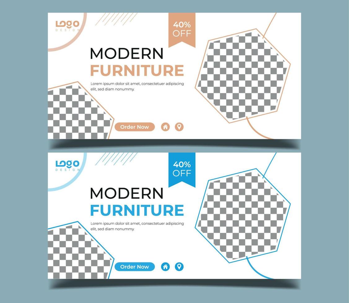 Real Estate Social Media Post Template, Editable Post Template Social Media Banners. vector