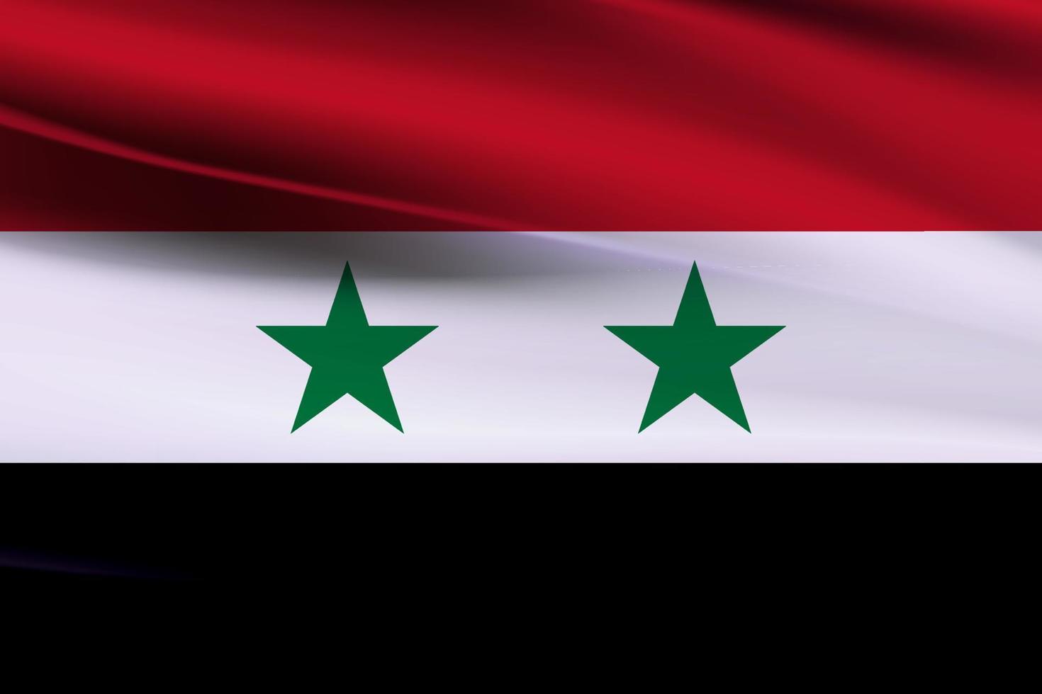 3D Syria Flag. Realistic flag of Syria on the wavy surface of fabric, syria waving flag vector