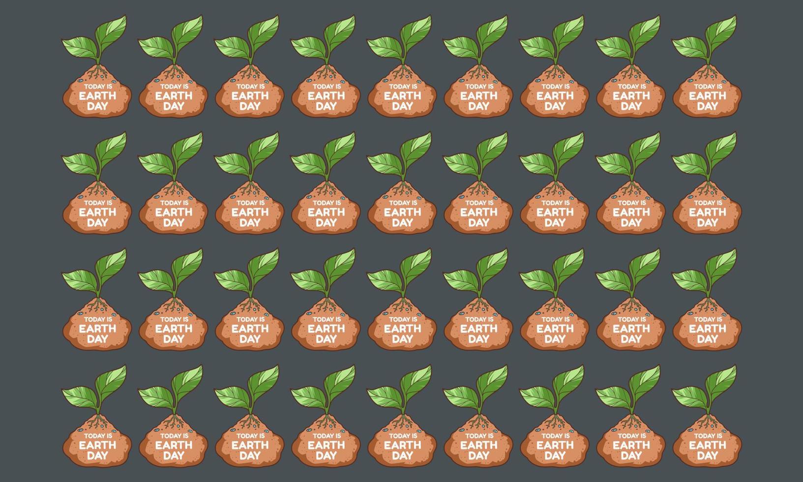 happy earth day label vector flat design set