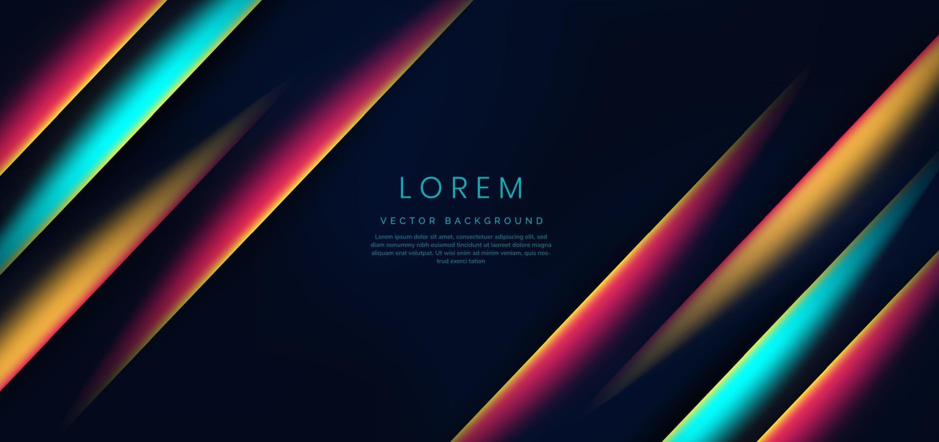 Abstract dimension drak blue background with red, blue, yellow diagonal layers. Template design. vector
