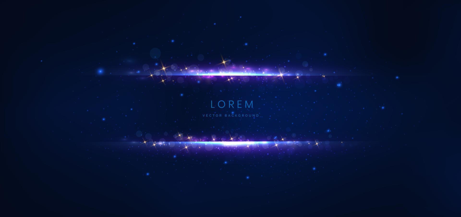Abstract elegant blue light background with lighting effect gold sparkle. Template premium award design. vector