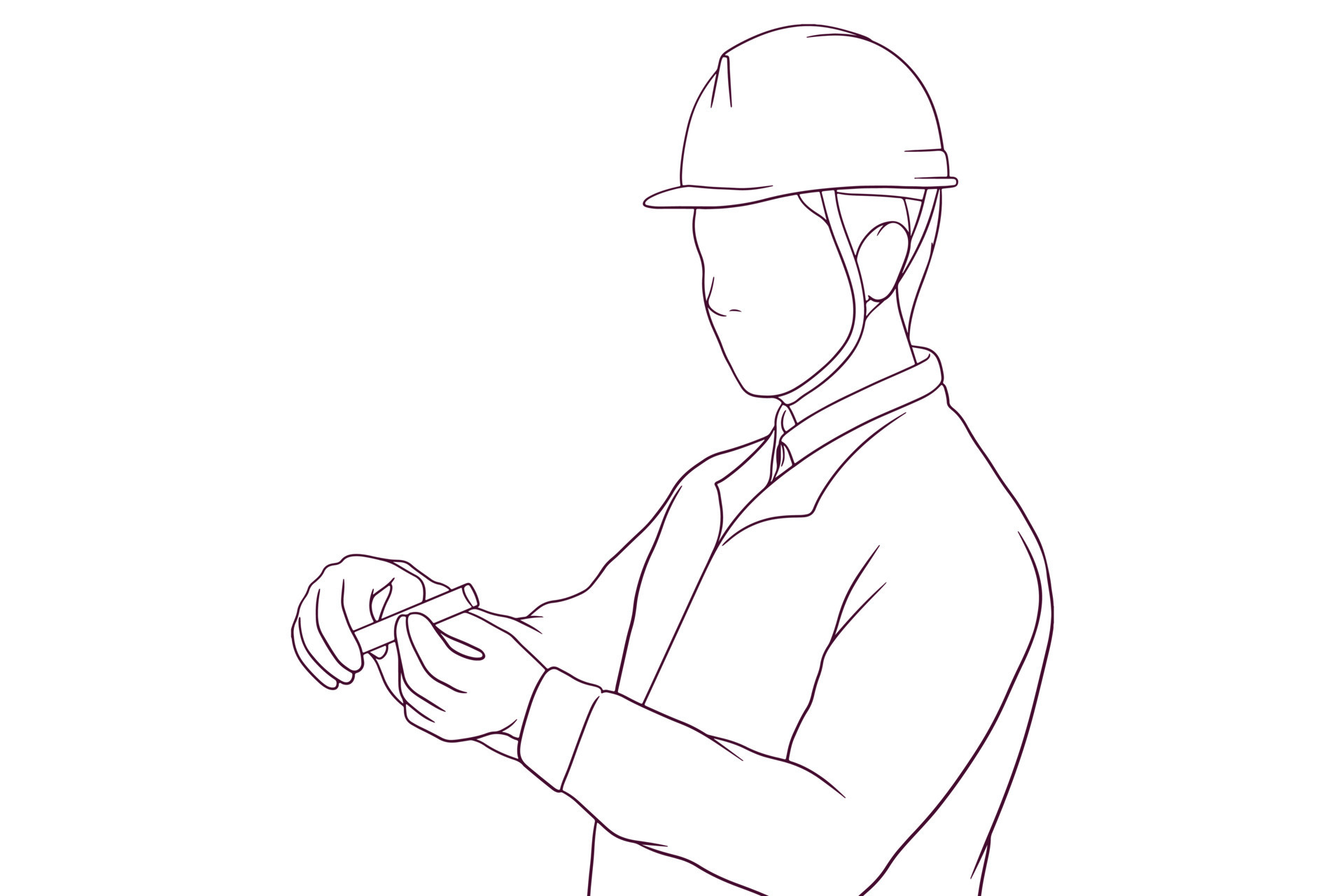 Engineer taking measurements hand drawn vector illustration 22177774 ...