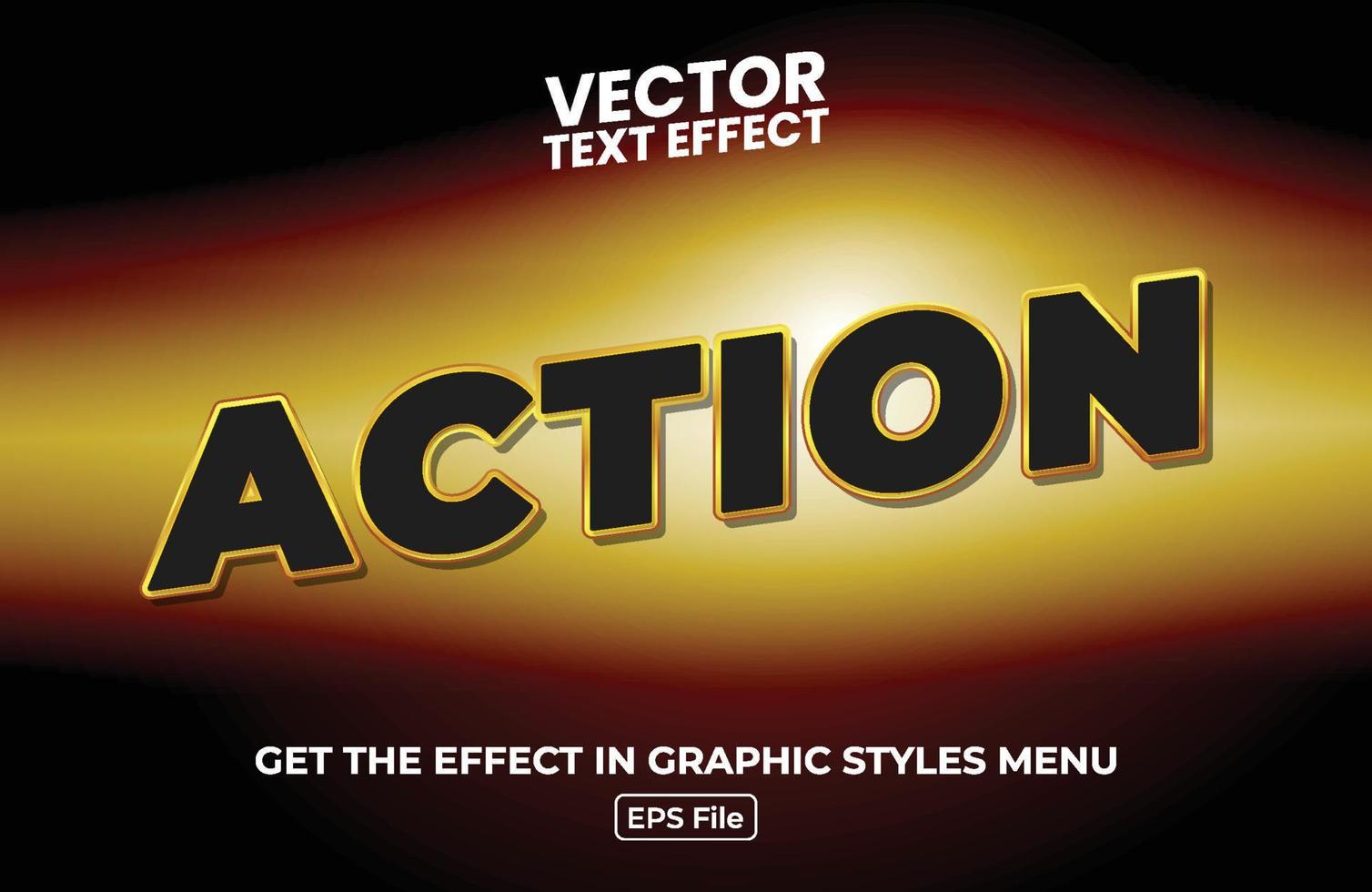 Action Text Effect Template vector