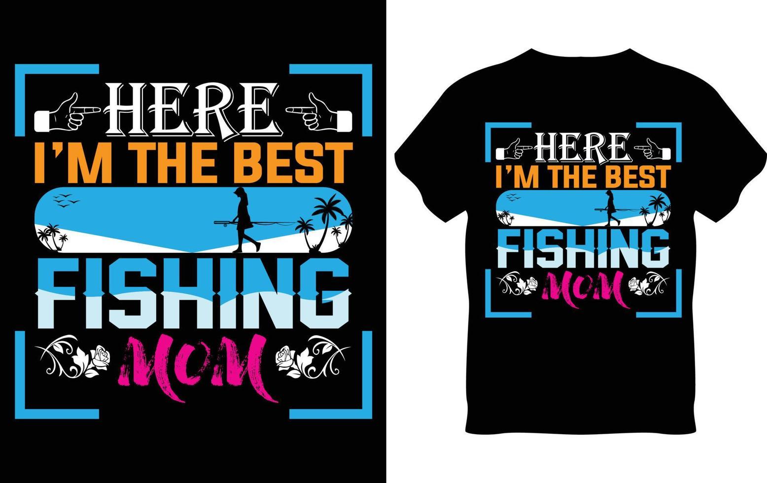 diseño de camiseta de pesca vector