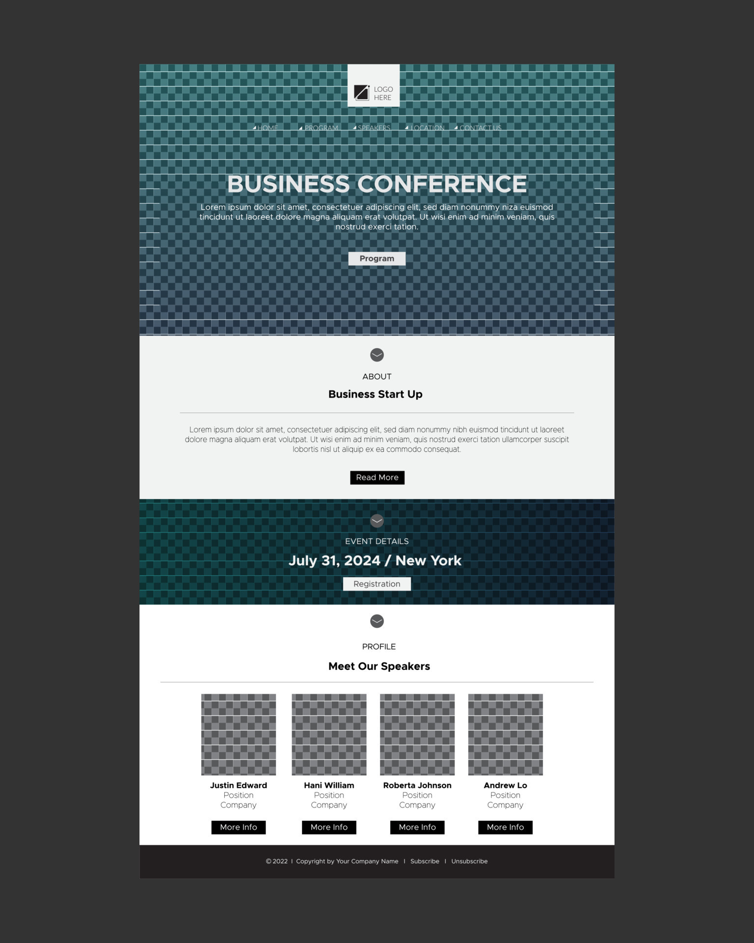 Business Conference Newsletter Design for Email Template 22178025