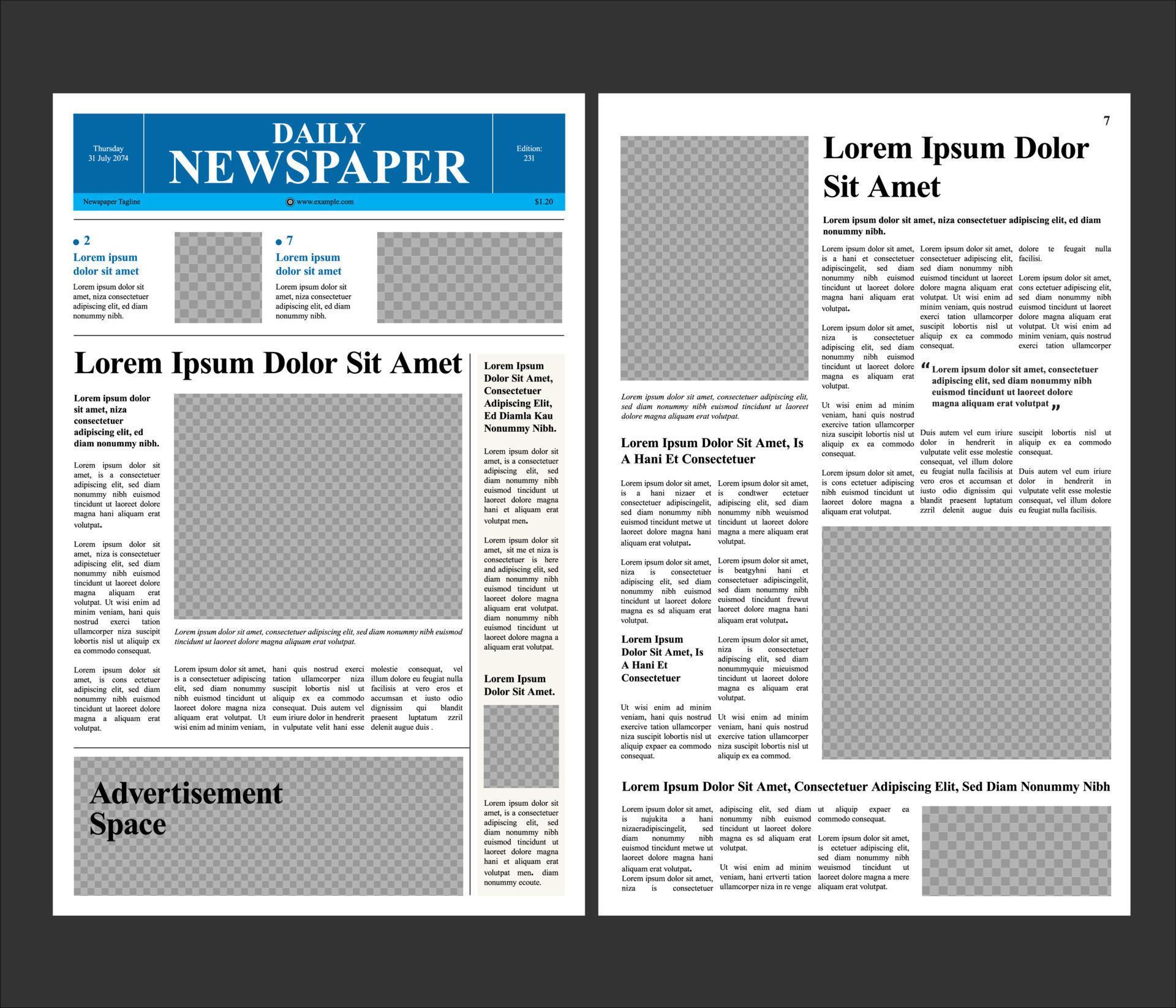 Daily Newspaper Design Template 22178032 Vector Art at Vecteezy