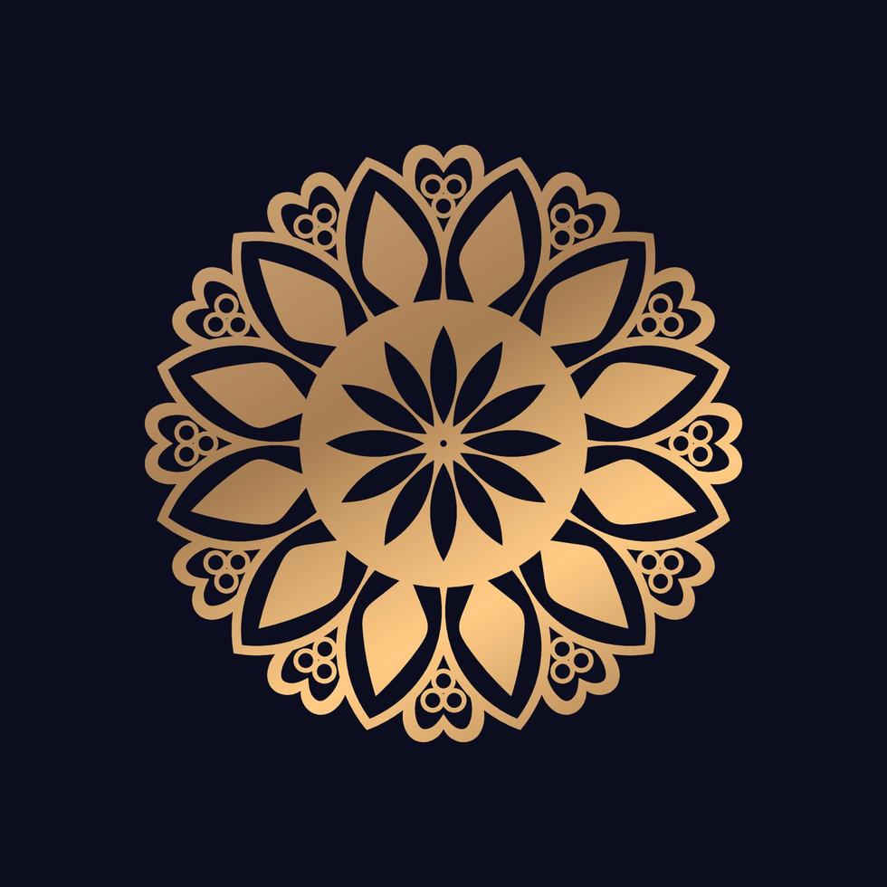 hermosa dorado mandala diseño antecedentes vector