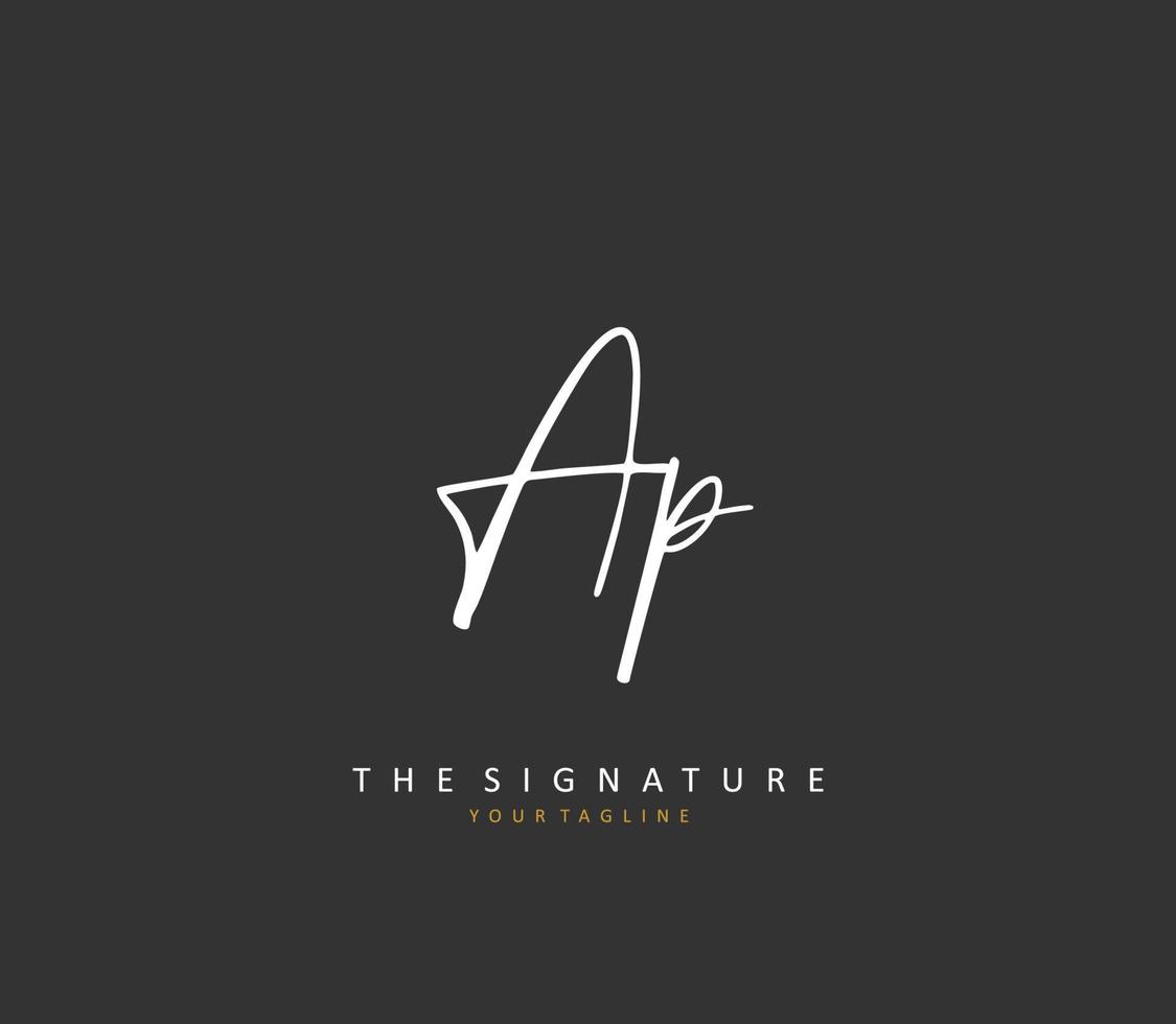 AP Initial letter handwriting and  signature logo. A concept handwriting initial logo with template element. vector