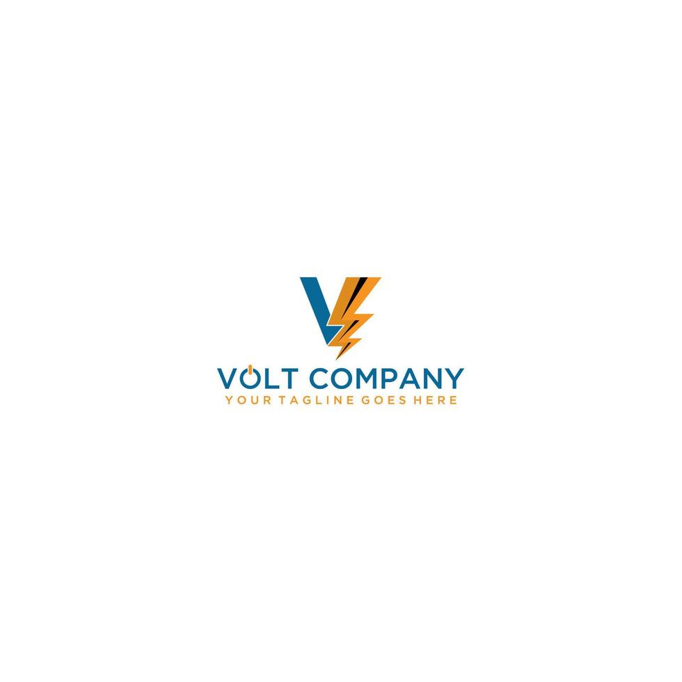 Modern and professional volt logo design VE letter vector