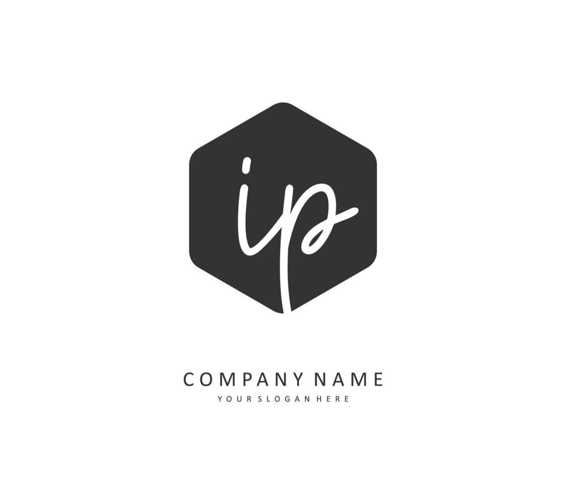ip inicial letra escritura y firma logo. un concepto escritura inicial logo con modelo elemento. vector