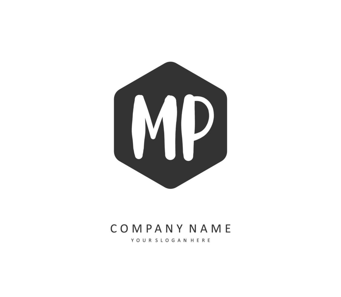 mp inicial letra escritura y firma logo. un concepto escritura inicial logo con modelo elemento. vector