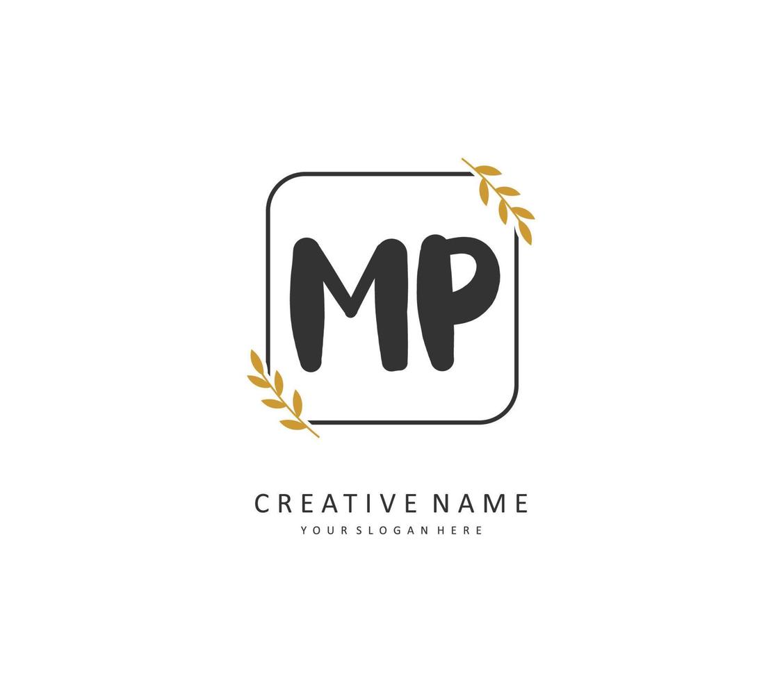 mp inicial letra escritura y firma logo. un concepto escritura inicial logo con modelo elemento. vector