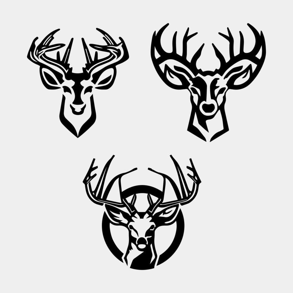 set of deer head logo vector design