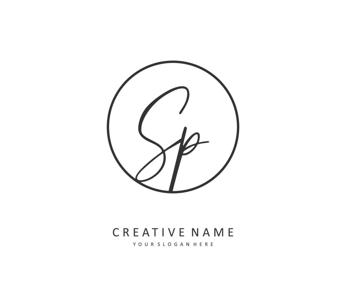 SP Initial letter handwriting and  signature logo. A concept handwriting initial logo with template element. vector