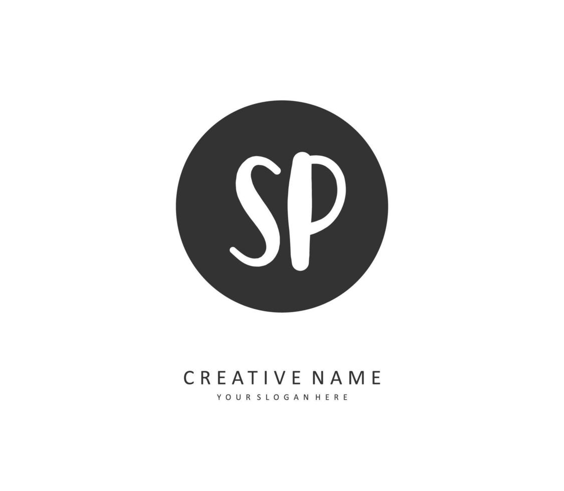 SP Initial letter handwriting and  signature logo. A concept handwriting initial logo with template element. vector