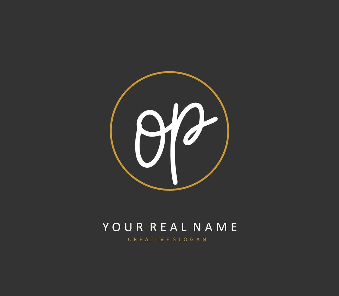 OP Initial letter handwriting and signature logo. A concept handwriting initial logo with template element. vector