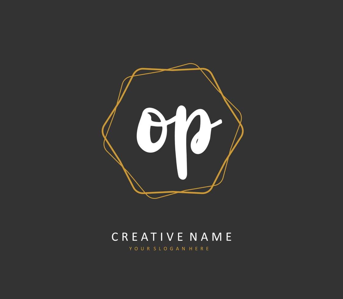 OP Initial letter handwriting and signature logo. A concept handwriting initial logo with template element. vector