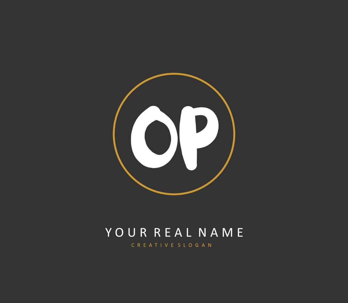 OP Initial letter handwriting and signature logo. A concept handwriting initial logo with template element. vector