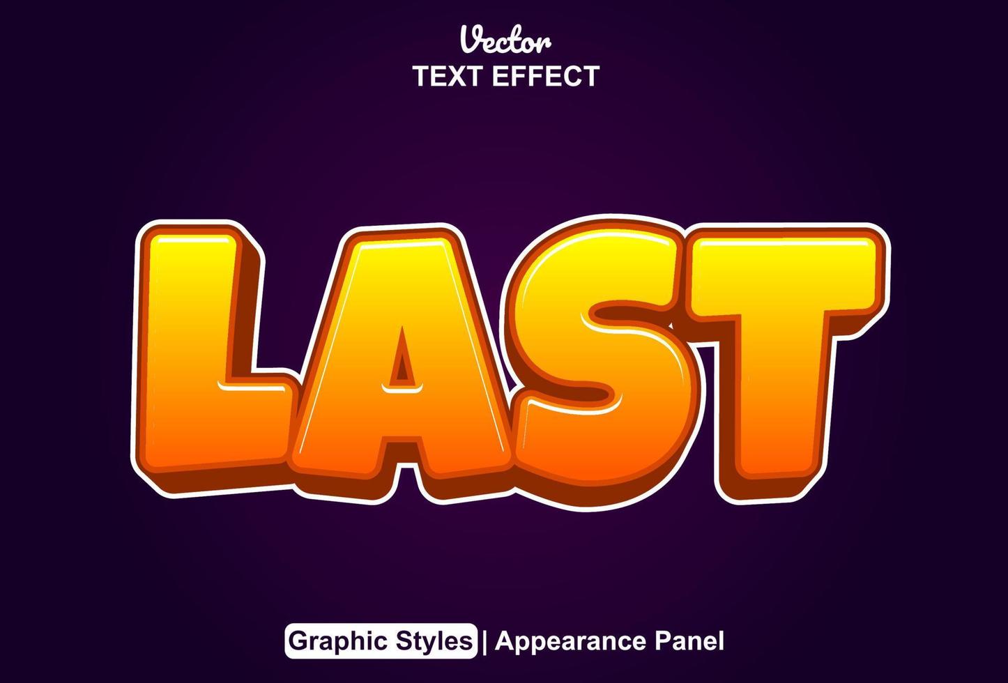 last text effect with editable orange graphic style. vector