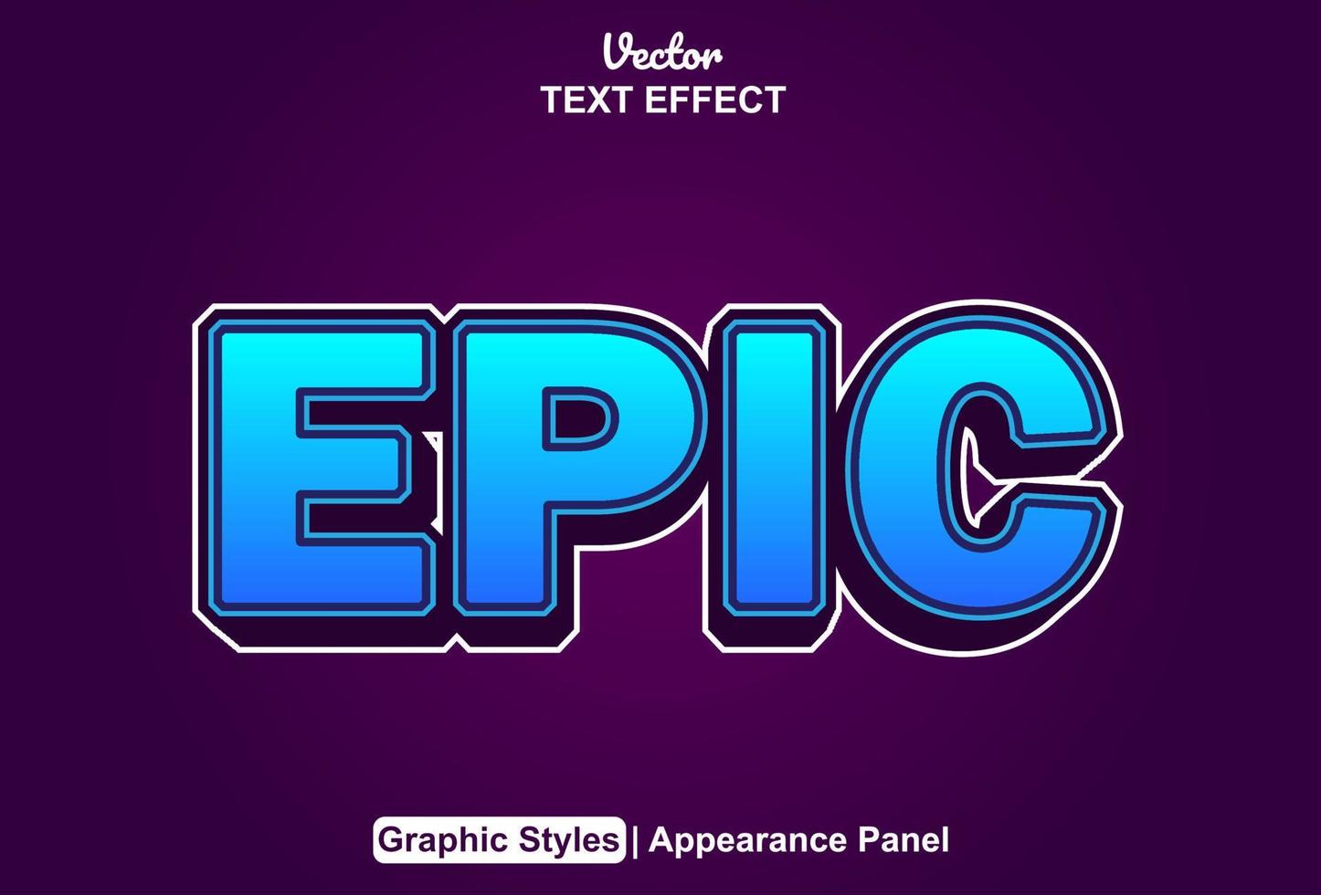 epic text effect with blue graphic style and editable. vector