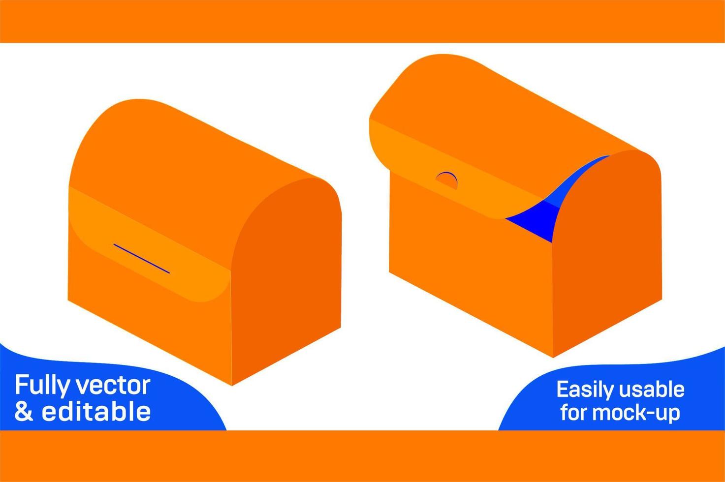 joyería caja dieline modelo y 3d caja diseño 3d caja vector